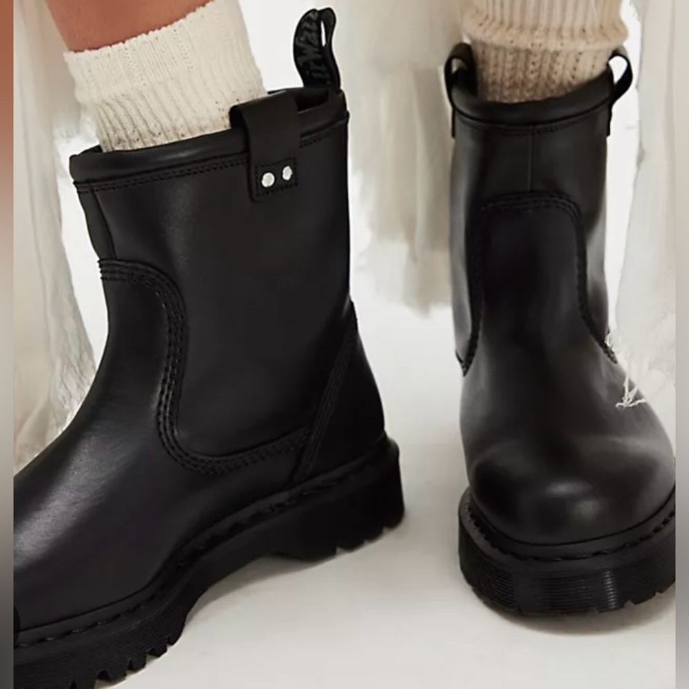Dr. Martens Anistone Lo Leather Biker Boots Black leather - Picture 4 of 10